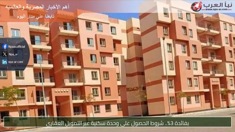 بفائدة 3%.. شروط الحصول على وحدة سكنية عبر التمويل العقاري